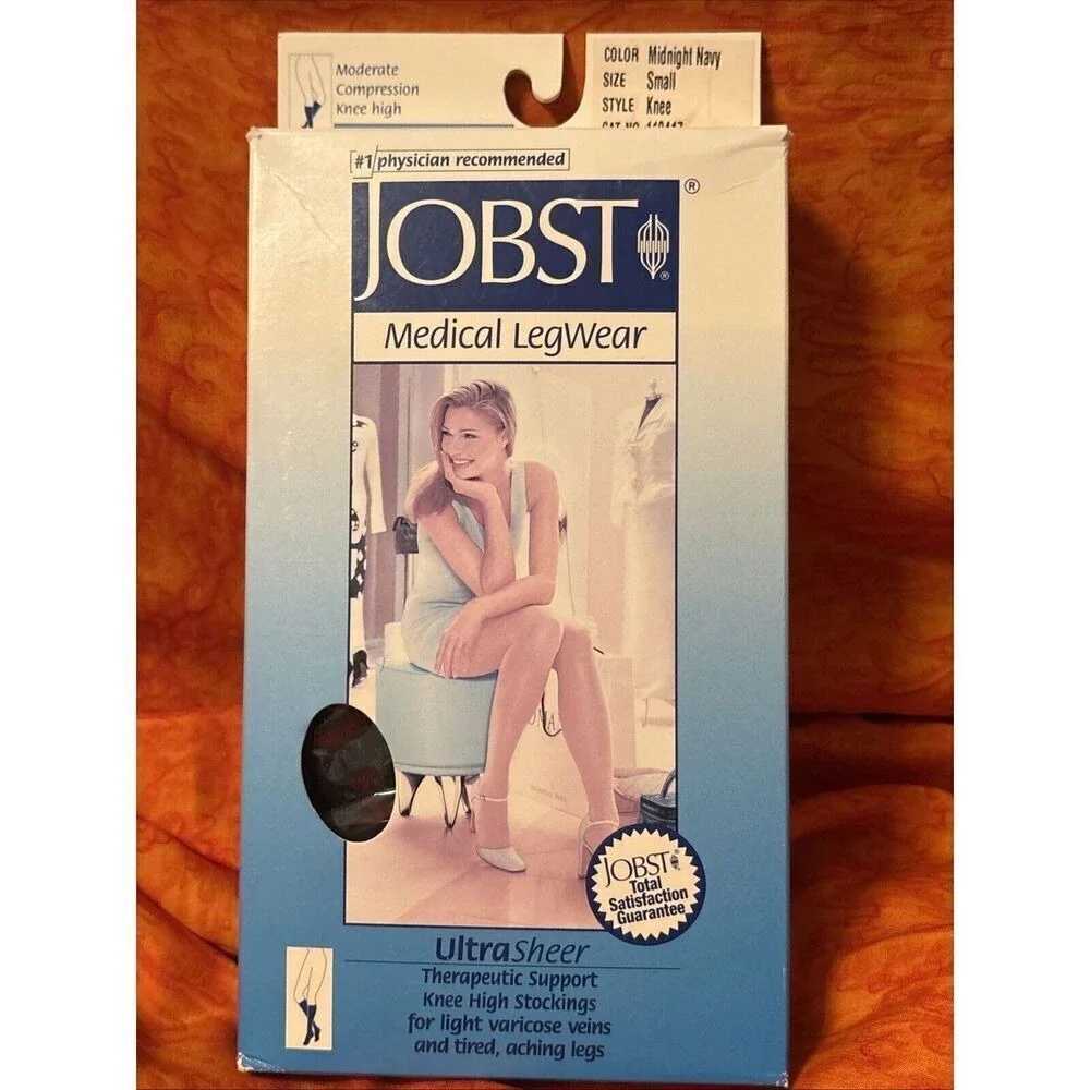 Jobst Medical Legwear Ultra Sheer‎ Knee Stockings Small Midnight Navy 15-20mmHg